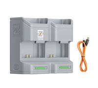 ZGCINE PC2-FZ100 Estuche de Carga de 2 Ranuras para batería Sony NP-FZ100, Compatible con Sony a7R IV/V, a7 III/IV, a7C II, a6600, a6700, ZV-E1, ZV-E10 II -Gris