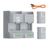 ZGCINE PC2-FZ100 Kit2 2-Slots PD Fast Charge Charging Case with 2-Pack 2600mAh NP-FZ100 Batteries for Sony a7R IV/V, a7 III/IV, a7C II, a6600, a6700, ZV-E1, ZV-E10 II -Gray