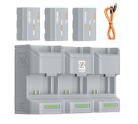 ZGCINE PC3-FZ100 Kit3 3-Slot PD Fast Charge Charging Case with 3X 2600mAh NP-FZ100 Batteries for Sony a7R IV/V, a7 III/IV, a7C II, a6600, a6700, ZV-E1, ZV-E10 II -Gray