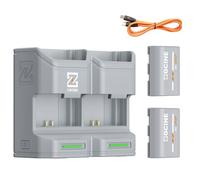 ZGCINE PC3-LPE6P Cargador de Batería 2x2600mAh Baterías LP-E6P Decodificadas, Carga Rápida USB-C PD (2 Ranuras), 4 Ranuras Tarjeta Memoria, para Canon R5 II/R6 III