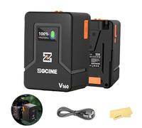 ZGCINE ZG-V160 9600mAh Batería V-Mount de Alta Capacidad, con un BP, Doble D-Tap, Doble Puerto USB-C, Soporte de Carga rápida PD, para luz de Video, cámara, videocámara y Monitor de Video