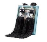 ZGCrumphant 1 Pair Curtain Tie Backs with Tassel Traditional Tieback Decorative Accessories AlzapañOs De Cortina(Black)
