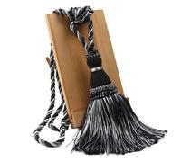 ZGCrumphant 1Pc Tassel Tieback for Curtain Polyester Single Ball Holder Tie Home Decor Handmade Fringe Buckle Rope AlzapañOs De Cortina(Mix Black)