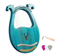 ZGCrumphant Arpa de Lira de Madera de 16 Cuerdas, Instrumento de Cuerda con Caja de resonancia con Llave for afinar, 3 uds. para Adultos(Blue)