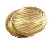 ZGCrumphant Bandeja martillada Plato de fruta cobre, plato latón con cuentas bola grabada, bandeja artesanal budismo Tantra, decoración for el hogar escritorio para joyeros(15 cm)