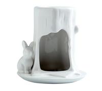 ZGCrumphant Ceramic Essential Oil Burner Portable Home Decor Scented Wax Melt for Balcony Desktop Meditation Living Room Office AlzapañOs De Cortina