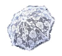 ZGCrumphant Paraguas de boda 1 Uds. Parasol de encaje blanco, decoraciones for fiesta té, suministros cumpleaños, accesorios fotografía Vintage for damas honor(A - Roses)