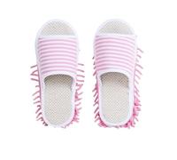 ZGCrumphant Zapatillas con mopa Zapatillas de Limpieza Suelo Lino Desmontable, Zapatillas casa Lavables for Zapatos Perezosos, silenciosa, Primavera y Verano(Pink,S Size 35-38)