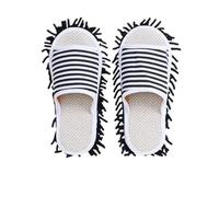 ZGCrumphant Zapatillas con mopa Zapatillas de Limpieza Suelo Lino Desmontable, Zapatillas casa Lavables for Zapatos Perezosos, silenciosa, Primavera y Verano(Black,M 39-41 Yards)