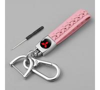 ZGCYK Coche Llaveros para Mitsubishi Zinger Galant Lancer ASX Pajero Outlander Key Chain KeyRings Key Covers Key Card Holder Gifts Accesorios,Pinkstyle-A