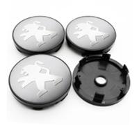 ZGCYK Coche Tapas Centrales para Peugeot 206CC 207CC 3008 307CC 307SW 60MM Tapas Centrales Llantas Wheel Center Caps Accesorios,BlackSilver-B