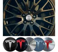 ZGCYK Coche Tapas Centrales para Tesl-a Model 3 Highland Model S X Y 56MM Tapas Centrales Llantas Adhesivos Wheel Center Caps Accesorios,Blackred