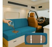 ZGDDPZA Fundas de Cojín Elásticas Impermeables para Caravanas y Sofá Funda Antideslizante con 2 Correas Ajustables Protector de Asiento para Autocaravana, Camper (Azul,L95-130cm W 40-65cm)