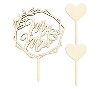 ZGDEIWGF 1 complemento para tarta de boda, diseño romántico, con texto en inglés 'Mrs y Mr'