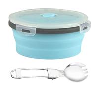 ZGDEIWGF 1 Cuenco Plegable De 1200 Ml, Cuenco De Silicona Reutilizable, Cuenco De Camping con Tapa, Cuenco De Silicona Portátil, Cuenco Redondo para El Almuerzo, Vajilla Práctica