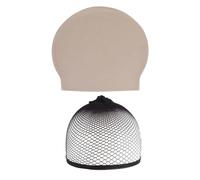 ZGDEIWGF 1 Gorro Calvo, 1 Redecilla, Gorro Calvo De Látex Para Adultos, Peluca De Cosplay, Accesorios De Maquillaje Para Graduación, Accesorios Para Disfraces De Fiesta