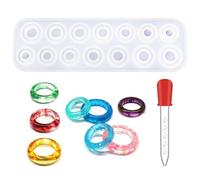 ZGDEIWGF 1 molde de resina, 1 cuentagotas, forma de anillo, forma de anillo, forma de péndulo epoxi