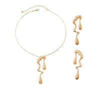 ZGDEIWGF 1 Par De Pendientes De Gota De Agua, 1 Collar De Gota De Agua, Estilo Simple Y Moderno, Artesanía Única Y Delicada, Adecuado para Mujeres Y Amantes De La Moda.