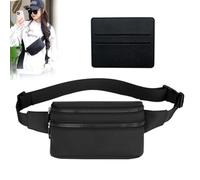 ZGDEIWGF 1 Riñonera, 1 Tarjetero, Riñonera De Moda Informal, Riñonera A Prueba De Salpicaduras, Bolsa De Almacenamiento Simple Multicapa, Bolsa De Pecho Unisex, Bolsa De Hombro Ajustable