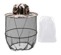 ZGDEIWGF 1 Sombrero para el Sol antimosquitos y 1 Bolsa de Almacenamiento, Sombrero Plegable, Sombrero para protegerse del Sol, Sombrero de Pesca portátil, Sombrero de Jungla