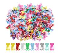 ZGDEIWGF 100 lazos, 10 accesorios de pelo de hueso, moscas para perro, lazos para el pelo de perro, accesorios para el cuidado del perro, lazos para el collar de perro