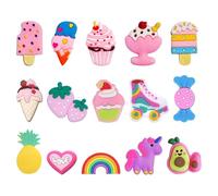 ZGDEIWGF 15 clips para zapatos con diseño de flores, talla única, Cloruro de polivinilo