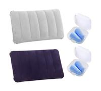 ZGDEIWGF 2 Piezas De Almohadas Inflables, 2 Pares De Tapones para Los Oídos para Dormir, Almohada Autoinflable, Almohada para Dormir Boca Abajo, Accesorios para Dormir