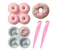 ZGDEIWGF 2 uds moldes de silicona y 2 uds herramientas de desmoldeo, herramientas para hornear, suministros de cocina, utensilios para hornear de silicona, moldes para rosquillas