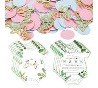 ZGDEIWGF 20 Tarjetas De Predicción De Bebé, 100 Piezas De Confeti, Tarjetas De Baby Shower, Tarjetas De Decoración De Baby Shower, Tarjetas De Revelación De Género De Bebé