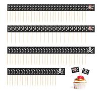 ZGDEIWGF 200 Piezas Banderas Piratas con Palillos De Dientes, Banderas Piratas, Banderas con Palillos De Dientes para Fiestas De Cerveza, Banderas Triangulares con Palillos De Dientes