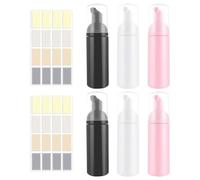 ZGDEIWGF 3 Botellas De Espuma, 160 Etiquetas Adhesivas Rectangulares, Dispensador De Bomba De Espuma, Botella De Espuma Limpiadora Facial, Botella Dispensadora De Loción, Botella De Espuma Recargable