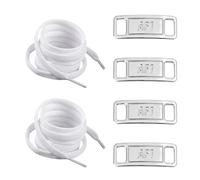 ZGDEIWGF 4 etiqueta para zapatos, 2 pares de cordones, cordón plateado, talla única