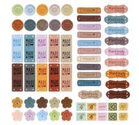 ZGDEIWGF 60 Piezas Etiquetas Coloridas, Costura De Etiquetas Hechas A Mano, Materiales De Costura Hechos A Mano DIY, Etiquetas Decorativas, Accesorios De Ropa