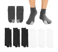 ZGDEIWGF 7 Pares de Calcetines Tabi Elásticos Con Puntera Antideslizante y Tipo Chanclas, Tobilleros de Algodón para Mujer
