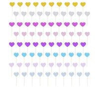 ZGDEIWGF 80 Piezas De Inserciones De Amor con Purpurina, Adornos para Cupcakes con Forma De Corazón con Purpurina, Decoraciones para Muffins, Inserciones para Decoración De Postres