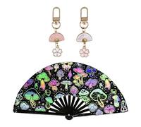 ZGDEIWGF Abanico Plegable Brillante Con 2 Colgantes, Regalo De Mano, Patrón Interesante Para Vacaciones