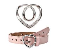 ZGDEIWGF Cinturón para Niña con Hebilla de Corazón, Apto para Leggings y Jeans