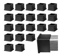 ZGDEIWGF Pack De 20 Fundas Cuadradas para Patas De Mesa Y Silla, Fundas Protectoras para Patas De Mesa Y Silla, Fundas Antideslizantes para Patas De Mesa Y Silla, Accesorios para Muebles (Negro)