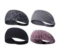 ZGDEIWGF Pack De 4 Cintas Para La Cabeza Deportivas, Cintas Para El Sudor Transpirables, Cintas Para El Cabello Antideslizantes, Cintas Elásticas Para El Cabello, Adecuadas Para Correr, Etc.