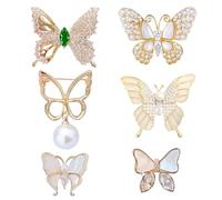 ZGDEIWGF Pack De 6 Broches De Mariposas, Broches, Broches Antiexposición, Botones De Camisa Sin Costuras, Alfileres Versátiles