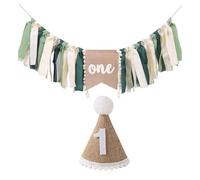 ZGDEIWGF Pancarta y Gorro De Primer Cumpleaños, Decoraciones De La Jungla para Niños, Fondo para Fiesta