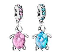 ZGDEIWGF Paquete De 2 Colgantes De Tortuga, Colgantes Creativos De Animales, Colgantes De Cuentas De Tortuga, Colgantes De Joyería DIY, Adecuados para Pulseras, Collares Y Joyas.