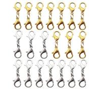 ZGDEIWGF Paquete De 20 Cierres De Langosta Simples, Cierres De Collar De Doble Extremo, Cierres De Conector De Joyería, Hebillas De Cola Simples Y Cierres De Extensión De Pulsera