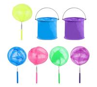 ZGDEIWGF Red De Captura De Insectos De 5 Piezas, Cubo Plegable De 2 Piezas, Red De Pesca para Estanque, Kit De Captura De Cangrejos, Red De Pesca para Niños