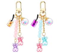ZGDYi Llavero Kawaii de Resina macarons Caramelo, Llavero Mujer Bonito con Mini Botella y Esfera Transparente, Colgante Decorativo para Bolso, Mochila o Llaves, Accesorio de Moda y Regalo Original