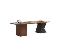 ZGEG Escritorio de Oficina Escritorio Moderno y Sencillo de Madera Maciza, Banco de Trabajo for Jefes con Bandeja de té, Ideal for Empresas y hogares. Escritorios para Ordenador(200x80x75cm)