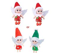 Zgehnao 2 piezas de Navidad para brazos móviles con alas y piernas para bebé en miniatura