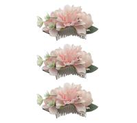 Zgehnao 3 horquillas para el pelo con flores artificiales para el pelo, accesorio para el pelo para mujeres y niñas