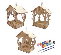 Zgehnao 3 piezas de comedero para pájaros, actividades artísticas para niños, juguete desmontado para pájaros, loros y periquitos