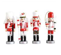 Zgehnao 4 piezas de Navidad de madera para soldado artesanal, figuras en miniatura, marionetas, decoración del hogar, Año Nuevo